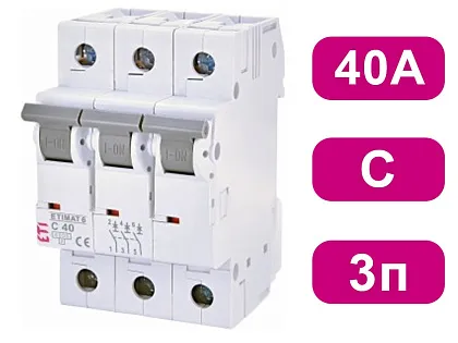Автоматический выключатель ETIMAT6 C40/3 6кA ETI