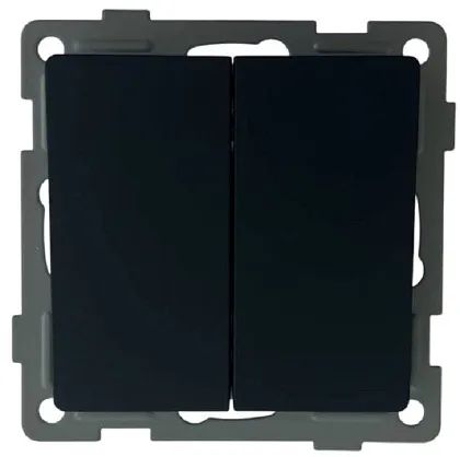 Выключатель проходной 2-кл. чёрный  U2B-002-2 SoftTouch "Uno" AWSproducts