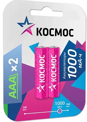 Аккумулятор AAA 1000mAh Ni-Mh КОСМОС BL-2