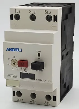 Авт. защиты эл. двигателя GV3-M63 (40А-63A) Andeli