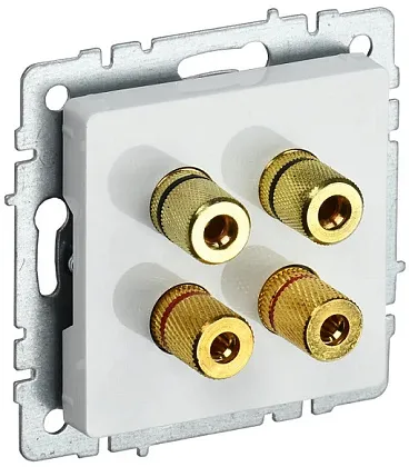 Аудиорозетка 4-я белый BRITE IEK