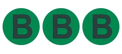 Знак безопасности символ "B" d=20мм зеленый (уп./100 шт) HLT, уп