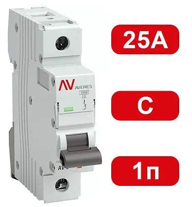 Автоматический выключатель AV-10 С25/1 10кА  AVERES EKF