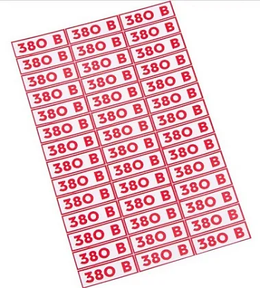 Знак электробезопасности " 380 В"10*30 мм Rexant (1лист. - 42шт.)