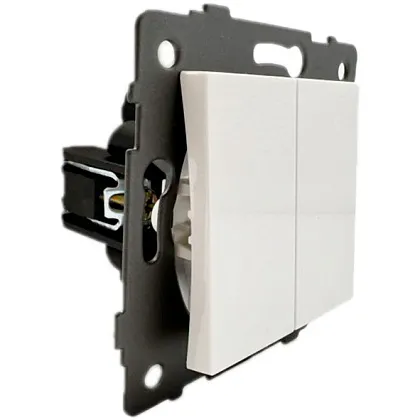 Выключатель 2-кл. белый A-009W "Аура" AWSproducts