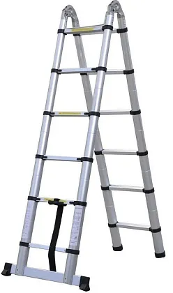 Лестница алюминиевая телескопическая (6+6) ступ двухсторон. (ALUMET)