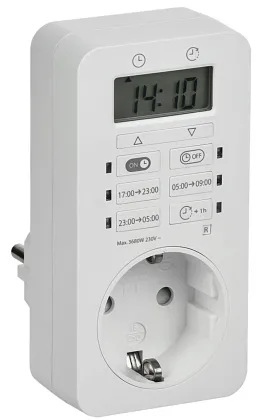 Розетка-таймер электронный РТЭ-6 1мин 24ч 16А IP20 IEK