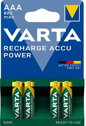 Аккумулятор AAA 800mAh Ni-Mh VARTA POWER ACCU BL-4, ком
