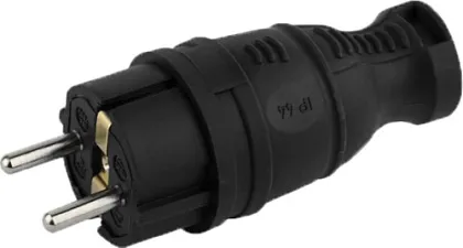 Вилка каучук прямая с/з IP44 AY-KA