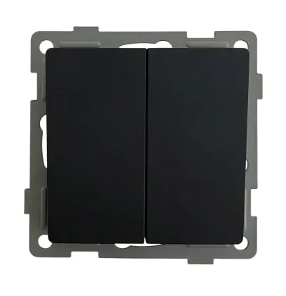 Выключатель 2-кл. чёрный U2B-002-1 SoftTouch "Uno" AWSproducts