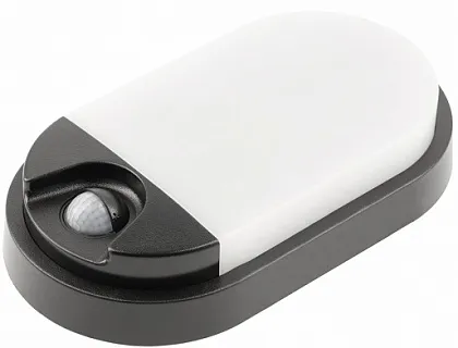 Светильник LED TULON  датчиком движения, 15W, 1350lm, 4000K, AC220-240V, IP54, овальный, черный/бел 