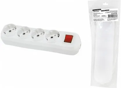 Колодка 4-я c/з с выключателем "Народная" TDM