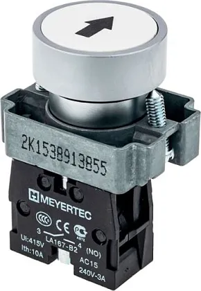 Кнопка MTB2-BAZ11334 бел. стрелка вверх 1но, IP65, Meyertec