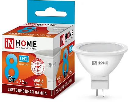 Лампа LED MR16 GU5.3 4000К 8Вт 600Лм IN HOME