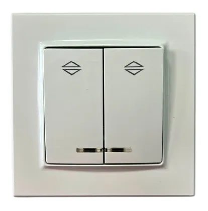 Выключатель проходной 2-кл. с подсветкой белый SD-P1008W "Standard" AWSproducts