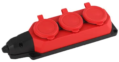 Колодка каучук 3-я с/з IP44 (красная) AY-KA