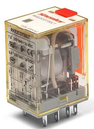 Реле промежуточное RKE4CO524LT (24VAC, 4CO, 5A) Shenler