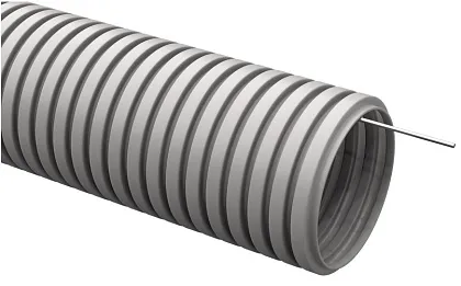 Труба гофр. ПВХ 20 мм СЕРАЯ с зондом IEK (25м)