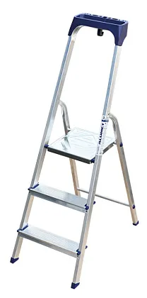 Стремянка алюминиевая 3 ступени с пластиковым органайзером  (AM703AK011) (ALUMET)