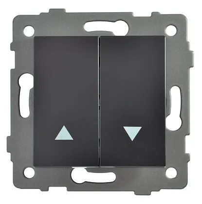 Выключатель жалюзи 2-кл. чёрный A-013B "Aura" AWSproducts