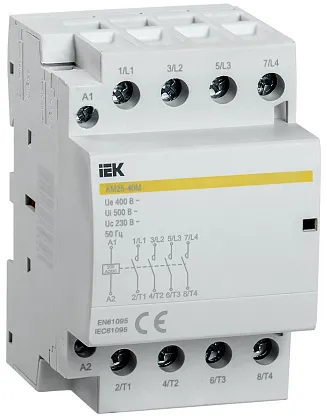 Контактор модульный КМ25-40M (кат.230V AC/DC 25А 4но) IEK