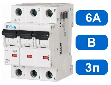 Автомат CLS6-B 4/3 (B) 4А 3-pol