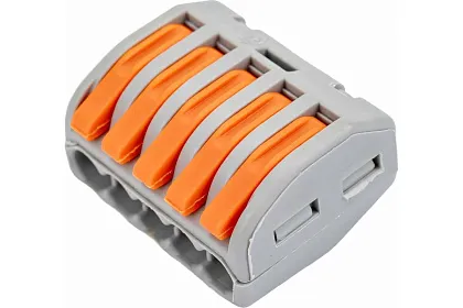 Клемма рычажковая 5 отверстий 0,2-4,0 32А SN-222415 (50шт) AWSPRODUCTS, уп