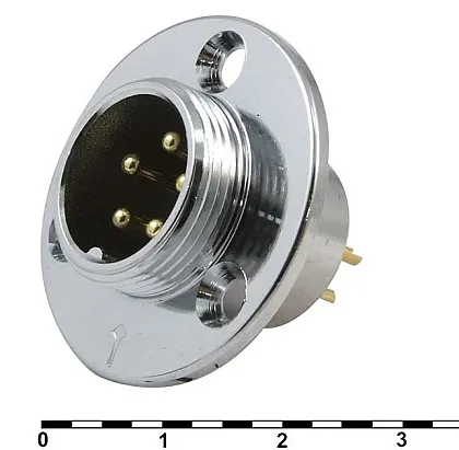 Разъём стационарный вилка 5 pin GX18M-5E (5A M18x1 IP55)