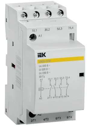 Контактор модульный КМ20-22М (кат.230V AC 20А 2но+2нз) IEK