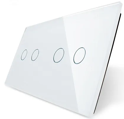 Панель для 2-х сенсорных выключателей (2+2) Белый Livolo