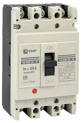 Автоматический выключатель ВА-99M 100/125А 35кА 3p. Proxima EKF