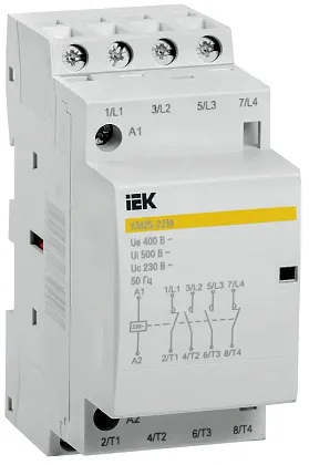 Контактор модульный КМ25-22М (кат.230V AC 25А 2но+2нз) IEK