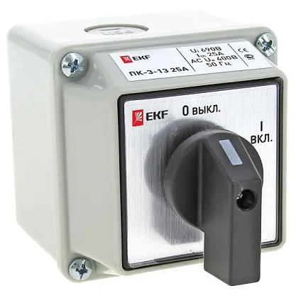 Переключатель кулачковый ПК-3-13 25А 3P ВКЛ-ВЫКЛ IP54 EKF