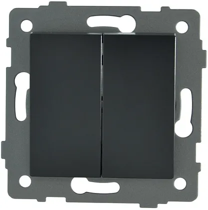 Выключатель 2-кл. чёрный A-009B "Aura" AWSproducts