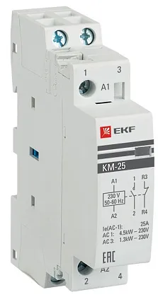 Контактор модульный КМ 25/11 (кат.230В AC, 1но+1нз, 25A PROxima) EKF