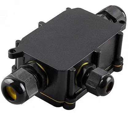 Коробка распред. о/п 80х52х36 IP68 ЧЕРНАЯ 3 ввода LD523 STEKKER