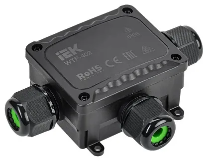 Коробка распред. о/п 137х95х43 IP68 ЧЕРНАЯ 3 ввода WTP-402 IEK