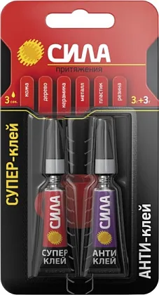 Клей СТМ SABL1-33 СИЛА Супер-клей Сверхпрочный 3гр. + Антиклей 3гр. BL-1