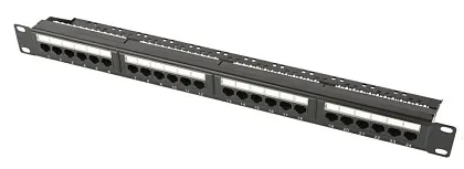 Коммутационная панель Ripo 19", 1U, 24 порта, Cat.6A (Класс EA), 500МГц, RJ45/8P8C, Dual IDC черная 