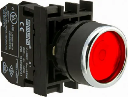 Кнопка B200FK фикс. крас. 1нз IP40 Emas