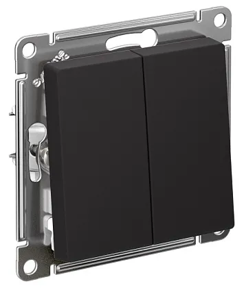 Выключатель проходной 2-кл. Карбон AtlasDesign (б.к.) SE 