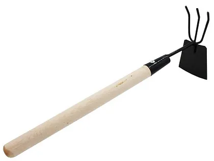 Рыхлитель 3 + мотыжка комбинированные, п/о, деревянный черенок ON