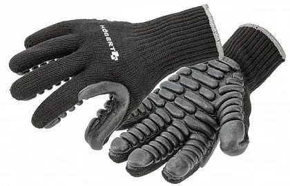 Перчатки раб. с полиурет. покрыт, черн. цв. антивибр. разм 9 HOEGERT, п