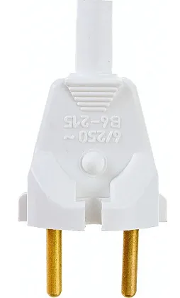 Вилка прямая б/з 6А Белая Bylectrica (30)