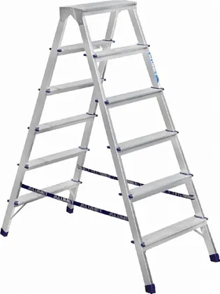 Стремянка алюминиевая двухстороння 6 ступеней  (AD7206) (ALUMET)