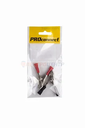 Зажим "крокодил"  10А 50мм в изоляции PROCONNECT (пакет боб) 2шт., уп