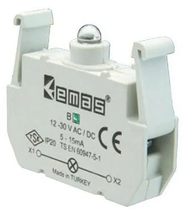 Светодиод B9 зел. 12-30В AC/DC IP40 Emas