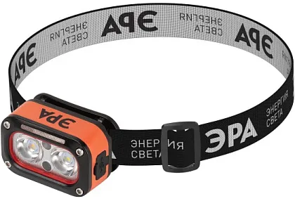 Фонарь налобный светодиодный GA-812 3+3Bт аккумуляторный сенсорное управление 5 режимов ЭРА