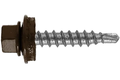 Саморез кровельный 4,8*35 шок-коричн. со сверлом (200 шт.) (ПСК)
