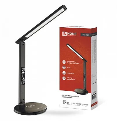 Светильник настольный LED PLUS ССО-18Ч 12Вт 3000-6500K 600Лм Черный